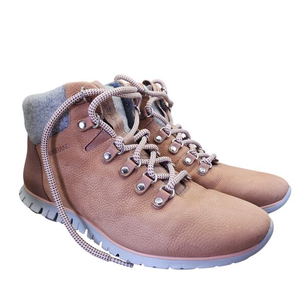 Cole Haan Zero Grand Women's Hiker Boots Size 8.5b Leather Rose Pink W14073 - Picture 2 of 7